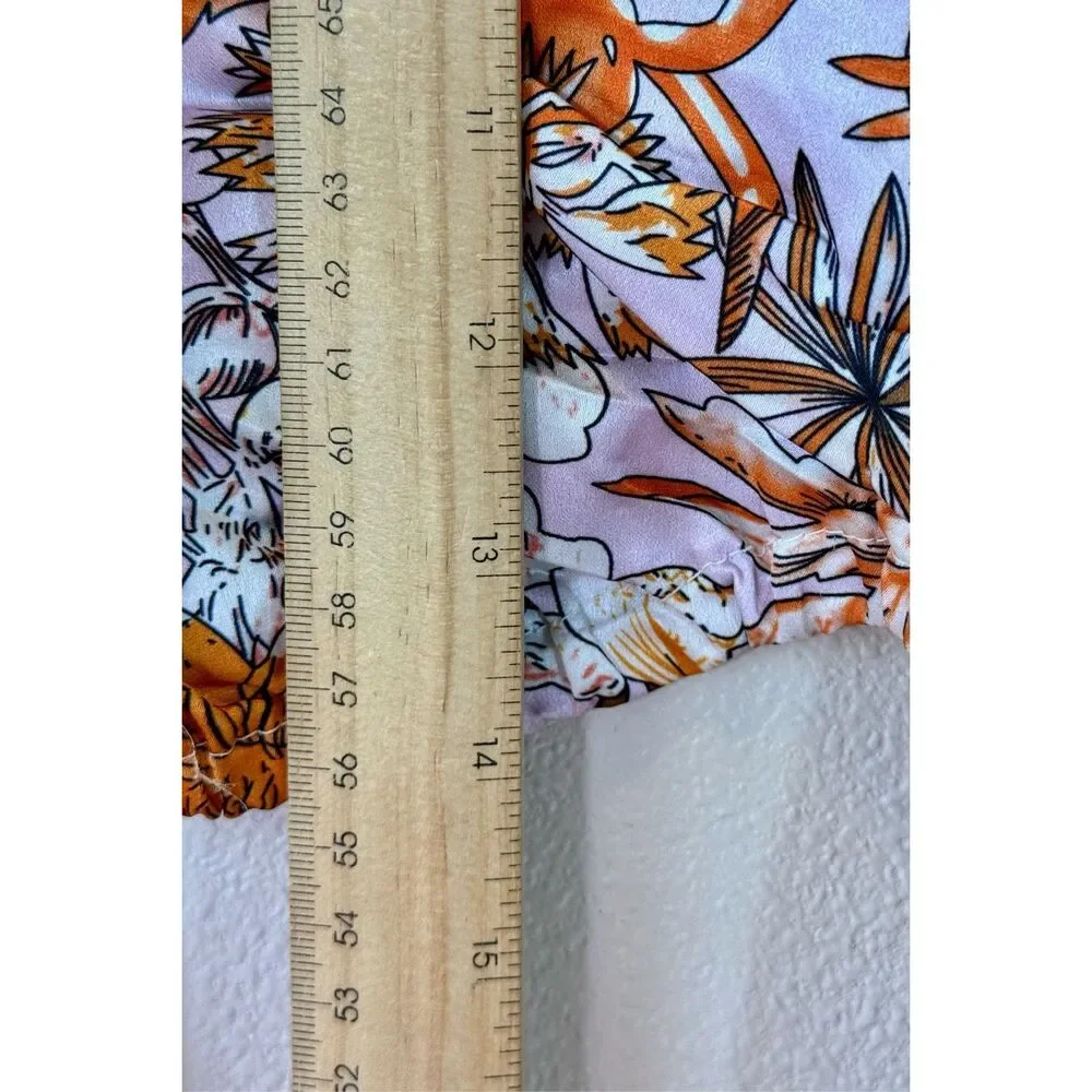 Hello Molly Don't Stop Me Mid-Riff Cut Out Puffy Sleeve Midi Dress Size 6 - Picture 12 of 14